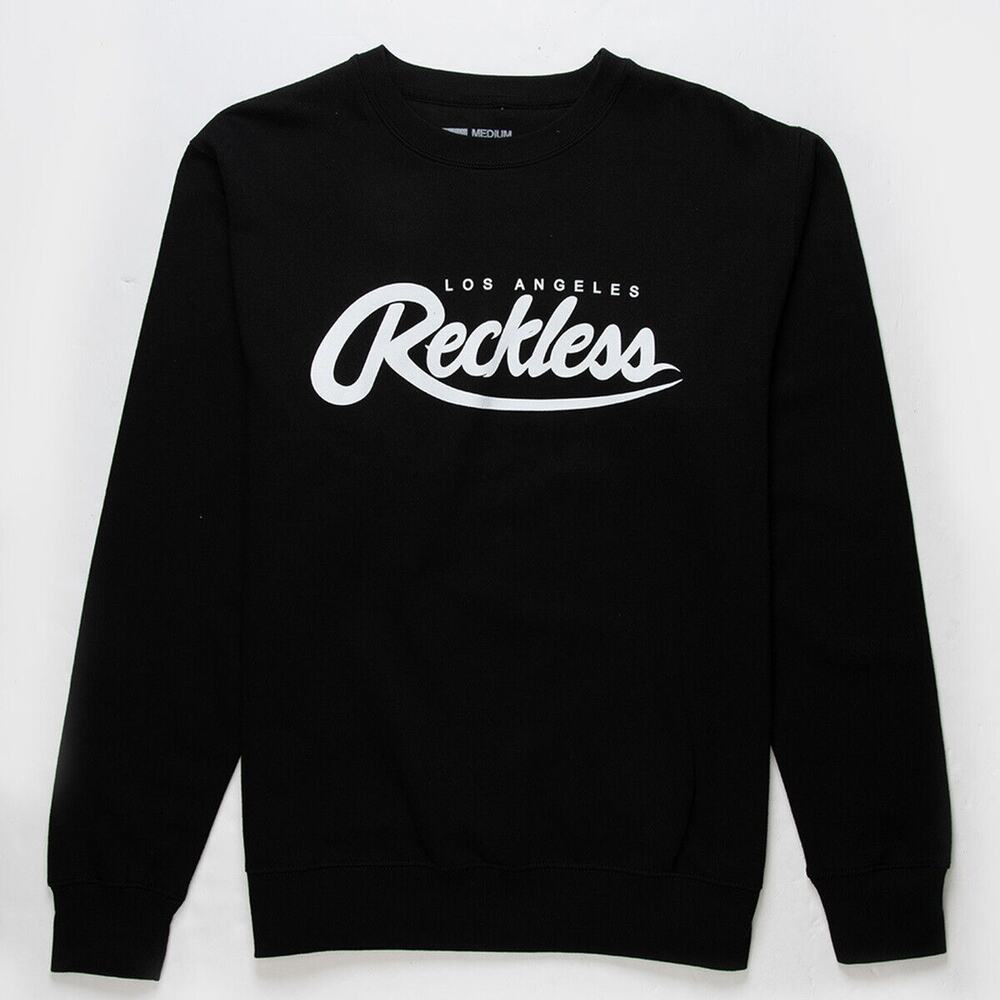Young & Reckless Men's Big R Script Crewneck Sweatshirt in Black